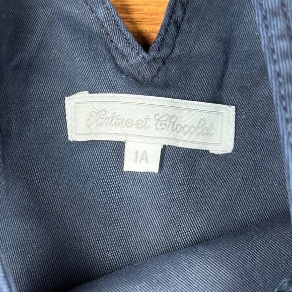 Tartine et Chocolat Navy Designer Unisex Baby Overalls Size 1A 12 Months - Picture 3 of 7